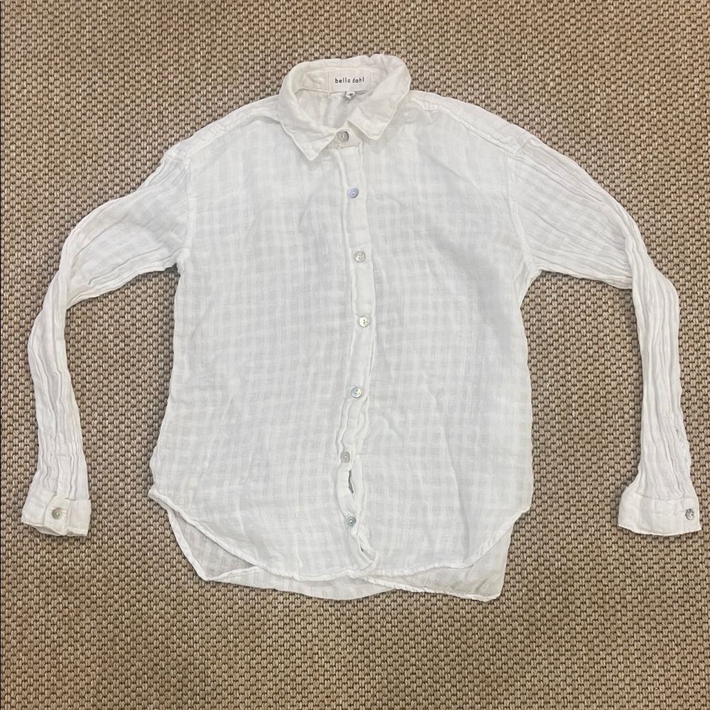Bella Dahl Women's White Button Down Shirt - read